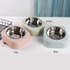 pet supplies wholesale stainless steel plastic single dog food bowl cat feeding pet bowl
