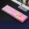 Pink Real Mechanical Keyboard and Mouse Set with Blue Switch Cute Girls E-sports Gamer Computer Peripherals Keyboard