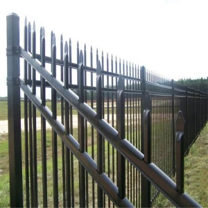 Plastic spraying zinc steel fence double beam type privacy and security Wrought iron fence