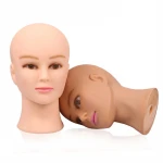 Plussign Female Mannequin Head Bald With Table Clamp Professional Manikin Head For Wig Making Hat Display Makeup Practice 19-21"