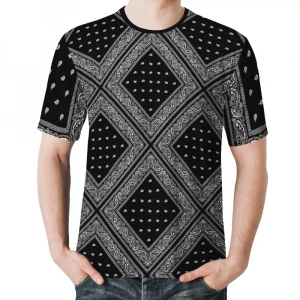Polyester Men Short Sleeve Bandana T shirt Personality Fashion Fashion Styles Print Wholesale Summer T-shirts Men Custom
