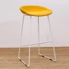 Popular Furniture Used Bar Chair Modern Upholstered Fabric Footrest Backless Retro Metal High Bar Stool