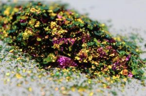 Popular Rainbow Chameleon Glitter flakes pigments for nail decoration polish and uv gel