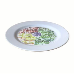 Popular selling wedding plastic plates gold party plates hotel used dinner plates