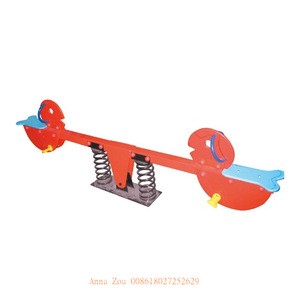 Popular two seat plastic seesaw children game seesaw outdoor amusement park seesaw QX-18093C