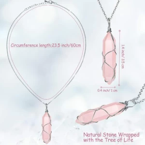 Popular Winding Amethyst Hexagonal Column Quartz Necklace Natural Crystal Pendant Diy Handmade Jewelry Quartz Pendant Necklace