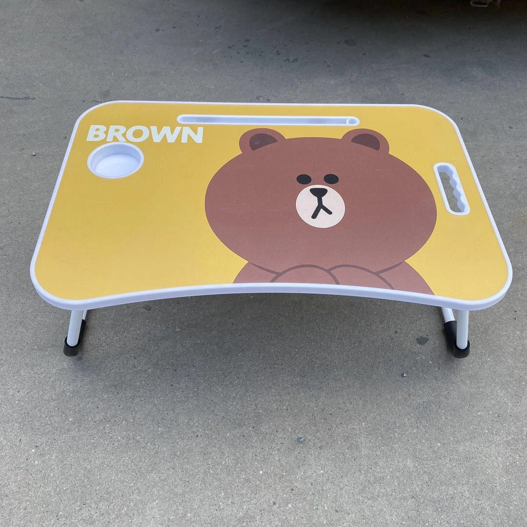 Portable MDF cartoon laptop table foldable computer desk on bed