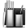 Premium Stainless Steel Knife Set with Block &amp; utensil holder 10 piece Kitchen Knives Set with Cutting Board