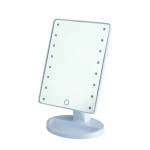 PRITECH Battery Operated Custom Design Plastic Material Stand Led Beauty Makeup Mirror