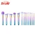 Import Professional Glitter Cosmetics Tools 12 Pieces Colorful Rainbow Makeup Brush Set from China