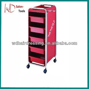 professional red hair salon trolley cart inventory for sale