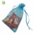 Import Promotional blue drawstring organza gift bag with butterfly logo from China