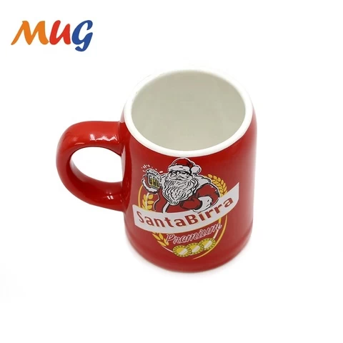 Promotional customization ceramic stoneware logo beer mug cup with decal