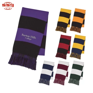 Promotional Newest Custom Acrylic Knitted Football Winter Scarf
