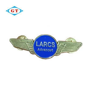 Promotional silver gold custom pilot wings lapel pin custom wings enamel pin