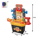 Promotional top quality screw toy Plastic work bench tool toy with light and music drill with sound