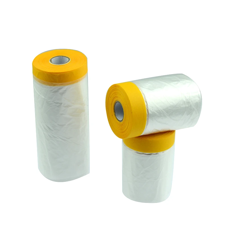 Protective Adhesive Tape Automotive Spray Painting Plastic Outdoor Taped Masking Film