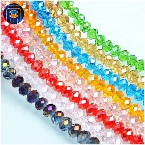 Pujiang glass beads manufacturer 8mm faceted rondelle crystal beads