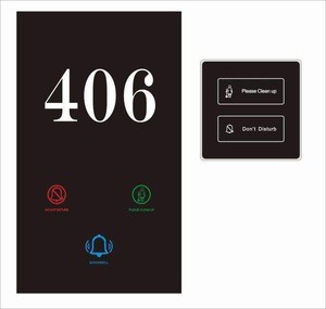 QLeung Touch screen hotel room number signs door plate electronic doorplate with room number House Number Door Plate