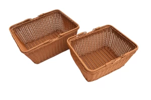 Rattan Rectangular Shopping Basket Picnic Basket Portable Woven Storage Vegetable Basket with Handle