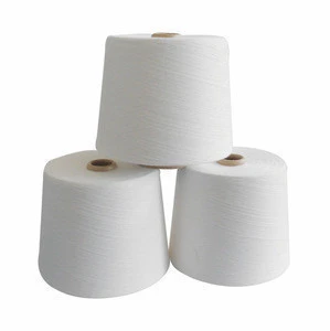 Raw white 20s polyester spun yarn / 100 polyester virgin yarn / polyester spun yarn
