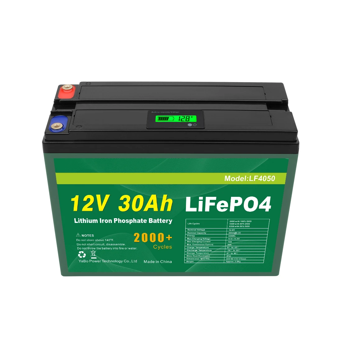 Rechargeable Battery 12v Lifepo4 30ah Lithium Battery For Solar Energy Storage Systems