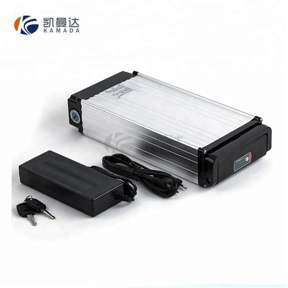 rechargeable electric bicycle lithium li-ion battery pack 48V 11.6Ah rear rack type with 3A charger
