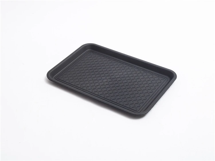 Rectangular Multi-use black plastic tray for shoes