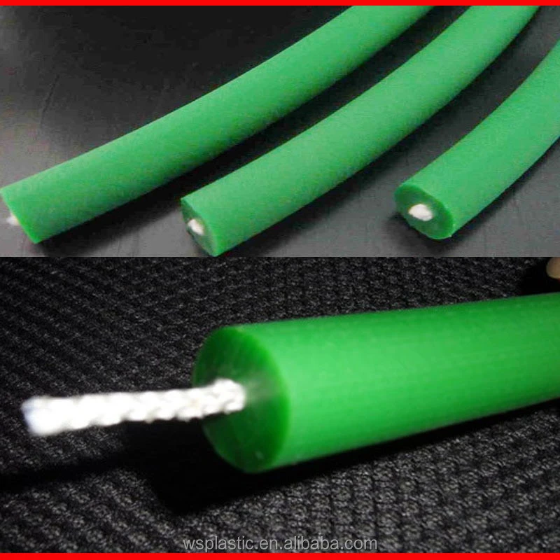reinforced polyester cotton green round pu rubber conveyor belt