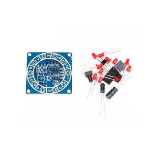 Round Electronic Lucky Rotary Suite CD4017 NE555 Self DIY LED Light Kit Production Parts and Components New