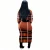 Import S110025 latest design high collar plaid printed long skirt women fall dress for women from China
