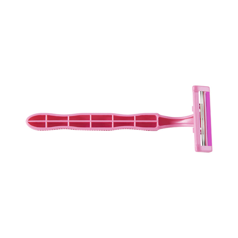 Pink Razor Wide Handle Buy Safety Women Razor Disposable Twin Blades Pink Plastic Handle With ...
