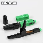 SC APC Optic Fiber equipment  Fast Connector Green for Field Assemble FTTH less than 0.3dB Insertion loss