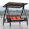 SC14  Cheap Rattan swing chair outdoor Patio furniture garden 3 seats swinging chairs