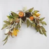 Senmasine 24 inch fall harvest swag with pumpkin pinecone artificial maple leaves orange berries autumn decoration