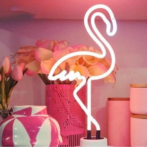 SHENG-NO-018 High Quality Battery LED Neon Table Decorative Flamingo neon lights for Home