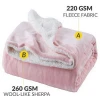 Sherpa Throw Blanket Pink Throw Size 50x60 Bedding Fleece Reversible Pink Blanket for Bed and Couch