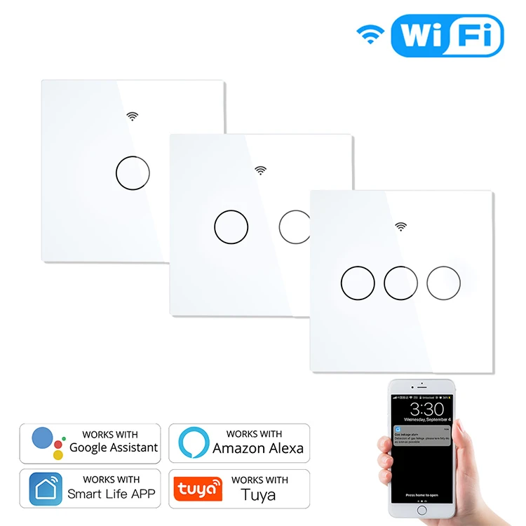 SHUWEI new product voice control no neutral wifi smart home switches remote switch