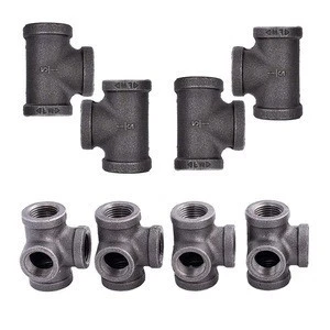 Side Outlet Pipe Tee Industrial Malleable Iron Four Way Reducer Elbow Branch Lateral 45 degree Tube Joint Y Fitting Pipe Tee