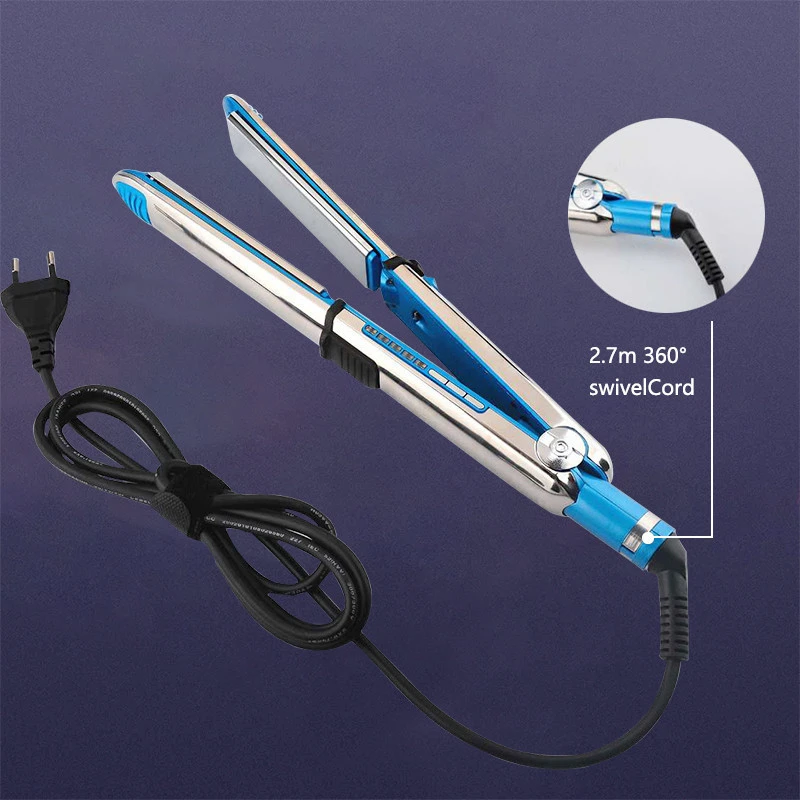 Silver Stainless Steel Hair Straightener Machine Hair straightening with LED Display Titanium Plate Flat Iron