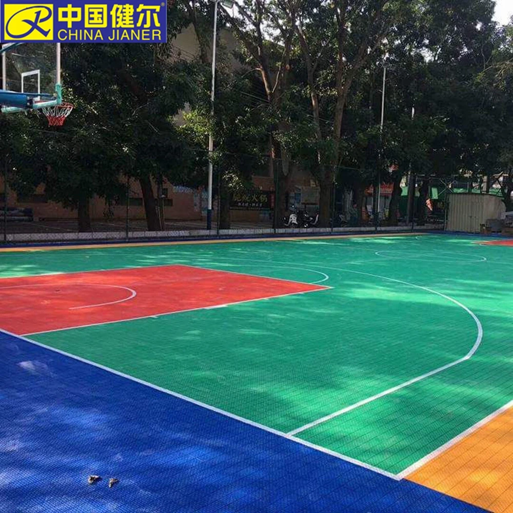 Simple Color Surface Treatment interlocking sport court tiles