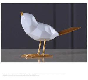 Simple modern black and white bird resin home decoration ornaments animal crafts