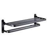 Six pcs black aluminum faucet accessories hang suit wall mounted bathroom accessories set