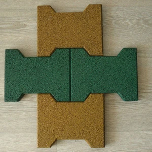 Slate Interlocking rubber tile colorful park rubber paving Recycle rubber brick