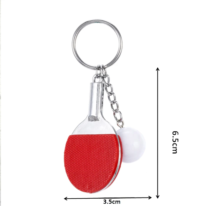 Sports Table Tennis Ball Keychain Ping Pong Paddle Key Chain Souvenir Gift