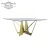 Import Square dinning tables with chairs modern metal leg trestle tempered glass top dining table sets from China