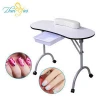 Stable Iron Frame Folding Nail Salon Manicure Table With Locking Wheels
