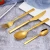 Import Stainless Steel Gold Cutlery Set Wedding  Gold Flatware Set 1810 Hotel Restaurant Cutlery Set from China