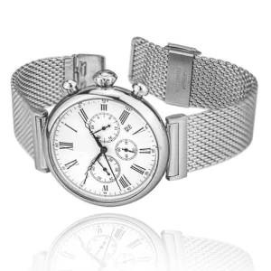 Stainless Steel Luxury Japanese Sports Waterproof chronometer Mens Multifunctional Steel Mesh Strap Watches