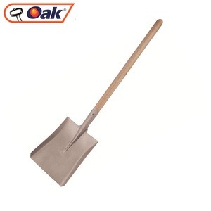 stainless steel square shovel with wood handle
